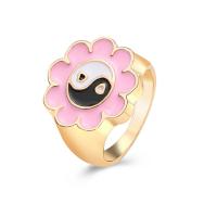 Zinc Alloy Finger Ring plated fashion jewelry & ying yang & for woman & enamel 20mm Sold By PC