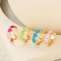 Zinc Alloy Finger Ring Heart plated fashion jewelry & for woman & enamel 22mm Sold By PC
