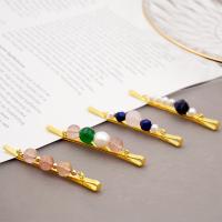 Hair Slide, Brass, with Freshwater Pearl, plated, fashion jewelry & for woman, more colors for choice, 60mm, Sold By PC