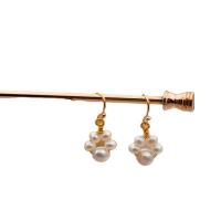 Boucles d'oreilles pendantes en laiton, avec Plastique ABS perle, Plaqué d'or, bijoux de mode & styles différents pour le choix & pour femme, doré, 25mm, Vendu par paire