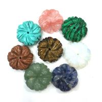 Gemstone Pendants Jewelry, Natural Stone, Flower, different materials for choice & Unisex, more colors for choice, 20mm, Sold By PC