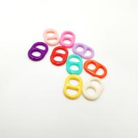 Ακρυλικό Η σύνδεση Ring, γυαλισμένο, DIY, μικτά χρώματα, 14x21mm, Περίπου 200PCs/τσάντα, Sold Με τσάντα
