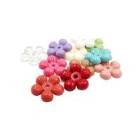 Akryl smycken pärlor, Blomma, polerad, DIY, fler färger för val, 18x18mm, Ca 200PC/Bag, Säljs av Bag