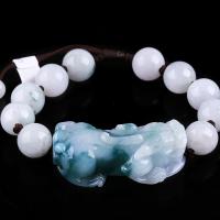 Jadeite Bracelet Fabulous Wild Beast Carved Adjustable & Unisex light green Length Approx 7.87 Inch Sold By PC