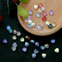 Fashion Glass Beads Heart plated DIY 10/Bag Sold By Bag