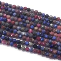 Perles de pierres précieuses mixtes, pierre gemme, avec Saphir & Rubis, Rond, poli, DIY & normes différentes pour le choix & facettes, couleurs mélangées, Vendu par 15.35 pouce brin