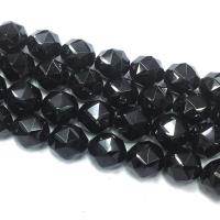 Black+Spinel Perle, rund, DIY & verschiedene Größen vorhanden & facettierte, schwarz, verkauft per 15.35 ZollInch Strang