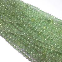 Natural Prehnite Beads Round DIY & faceted green Sold Per 15.35 Inch Strand