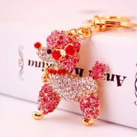 Zinc Alloy Key Clasp with Czech Rhinestone Dog high quality plated fashion jewelry & Unisex & enamel nickel free Sold By PC