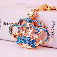 Zinc Alloy Key Clasp with Czech Rhinestone Crown high quality plated fashion jewelry & Unisex Sold By PC