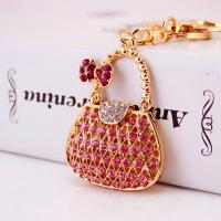 Zinc Alloy Key Clasp with Czech Rhinestone Handbag high quality plated fashion jewelry & Unisex Sold By PC