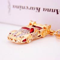 Tibetan Style Key Clasp, with Czech Rhinestone, Racing Car, high quality plated, fashion jewelry & Unisex & enamel, more colors for choice, 120x30mm, Sold By PC