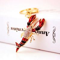 Zinc Alloy Key Clasp with Czech Rhinestone Lobster high quality plated fashion jewelry & Unisex & enamel Sold By PC