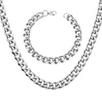 Stainless Steel smycken Ställer, armband & halsband, 304 rostfritt stål, 2 stycken & mode smycken & olika storlek för val & för människan, fler färger för val, Säljs av Ställ