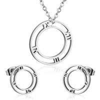 Fashion Stainless Steel Jewelry Sets, 304 Stainless Steel, Vacuum Ion Plating, fashion jewelry & for woman, more colors for choice, 28mm*28mm,15mm, Length:Approx 17.72 Inch, Sold By Set