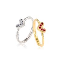 Cubic Zirconia Micro Pave 925 Sterling Silver Rings with Corundum plated Adjustable & micro pave cubic zirconia & for woman Sold By PC
