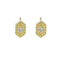 Cubic Zirconia Micro Pave Brass Earring, gold color plated, micro pave cubic zirconia & for woman, 5x8x13mm, Sold By Pair