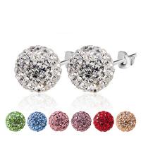 Rhinestone Earring 925 Sterling Silver plated & for woman & with rhinestone Sold By Pair