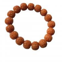 Bodhi racine bracelet, unisexe, orange rougeâtre, 13mm, Longueur:Environ 19 cm, Vendu par PC