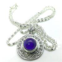 Zinek svetr řetěz náhrdelník, s Přírodní kámen, pro ženy & nálada smalt & s drahokamu, smíšené barvy, 12mm, Délka Cca 58 cm, Prodáno By PC
