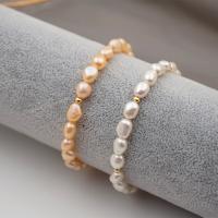 Bracelet en perles de culture d'eau douce, laiton, avec perle d'eau douce cultivée, avec 3.68 chaînes de rallonge, bijoux de mode & pour femme, plus de couleurs à choisir, Vendu par 16.5 cm brin
