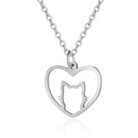 Stainless Steel Jewelry Necklace, 201 Stainless Steel, Heart, Vacuum Ion Plating, fashion jewelry & Unisex, more colors for choice, 21x20mm, Length:40 cm, 5PCs/Bag, Sold By Bag