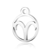 Stainless Steel Pendants 201 Stainless Steel 12 Signs of the Zodiac Vacuum Ion Plating & fashion jewelry & polished & geometric & DIY & Unisex Sold By Bag
