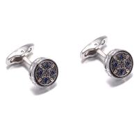 Cufflinks, Brass, Round, silver color plated, for man, nickel, lead & cadmium free, 15mm, 5Pairs/Lot, Sold By Lot