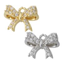 Cubic Zirconia Micro Pave Brass Pendant Bowknot plated micro pave cubic zirconia Approx 1mm Sold By PC