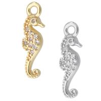 Cubic Zirconia Micro Pave Brass Pendant, Seahorse, plated, micro pave cubic zirconia, more colors for choice, 4.50x15.50x2mm, Hole:Approx 1mm, Sold By PC