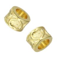 Entretoise de perles en laiton, pilier, Placage de couleur d'or, 8x8x6mm, Vendu par PC