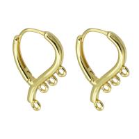 Brass Lever Back Earring Component, gold color plated, 16x23x2mm, Hole:Approx 2mm, Sold By Pair