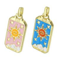 Brass Jewelry Pendants, Rectangle, gold color plated, enamel, more colors for choice, 14x30x2mm, Hole:Approx 2mm, Sold By PC