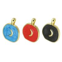 Brass Jewelry Pendants, gold color plated, enamel, more colors for choice, 13x17x2mm, Hole:Approx 2mm, Sold By PC