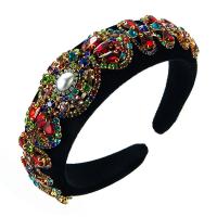 Hair Bands, Cloth, with Glass Rhinestone, for woman & with rhinestone, more colors for choice, 380x40mm, Sold By PC