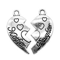 Zinc Alloy Pendants Heart plated silver color Sold By PC