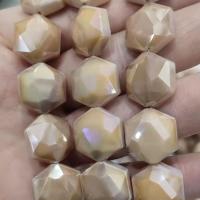 Hexagon Crystal Beads, DIY & imitation porcelain & faceted, more colors for choice, 15x14.50mm, 50PCs/Strand, Sold Per Approx 38 cm Strand