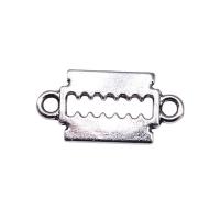 Tibetan Style Connector, plated, silver color, 20x10mm, Sold By PC