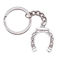 Tibetan Style Key Clasp, plated, silver color, 30x24mm, Sold By PC
