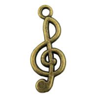 Tibetan Style Pendants, Music Note, plated, more colors for choice, 26x10mm, Sold By PC