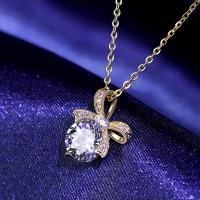 Collar de Latón, metal, para mujer & con diamantes de imitación, más colores para la opción, 10-40mm, Vendido por UD