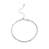 Brass Anklet, for woman, silver color, 2mm, Length:25.3 cm, Sold By PC