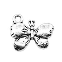 Tibetan Style Pendants, Butterfly, plated, more colors for choice, 15x18mm, Sold By PC