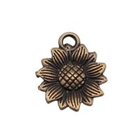 Tibetan Style Flower Pendants, Sunflower, plated, more colors for choice, 18x15mm, Sold By PC