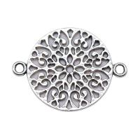 Tibetan Style Connector, Flower, antique silver color plated, 1/1 loop & hollow, nickel, lead & cadmium free, 18x24mm, Sold By PC
