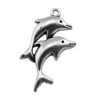 Tibetan Style Animal Pendants, Dolphin, plated, vintage & Unisex, more colors for choice, nickel, lead & cadmium free, 33x18mm, Sold By PC