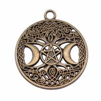 Zinc Alloy Hollow Pendants Round plated vintage & Unisex nickel lead & cadmium free Sold By PC