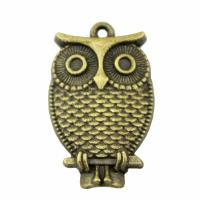 Tibetan Style Animal Pendants, Owl, plated, vintage & Unisex, more colors for choice, nickel, lead & cadmium free, 18x28mm, Sold By PC