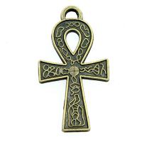 Tibetan Style Cross Pendants, plated, vintage & Unisex, more colors for choice, nickel, lead & cadmium free, 21x38mm, Sold By PC