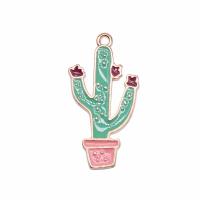 Zinc Alloy Enamel Pendants Opuntia Stricta gold color plated vintage & Unisex nickel lead & cadmium free Sold By PC